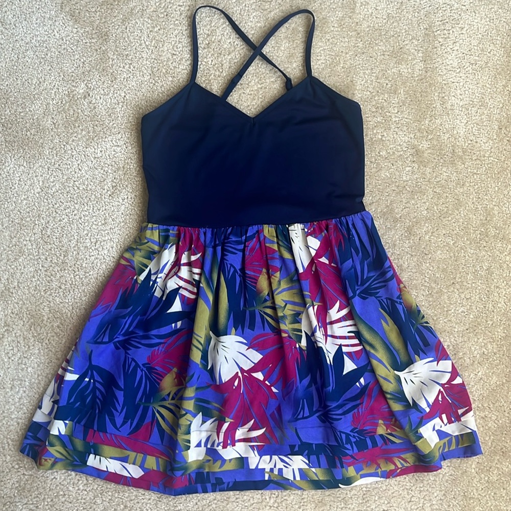 I Love H81 Floral Navy Blue Mini Dress in Women’s Large